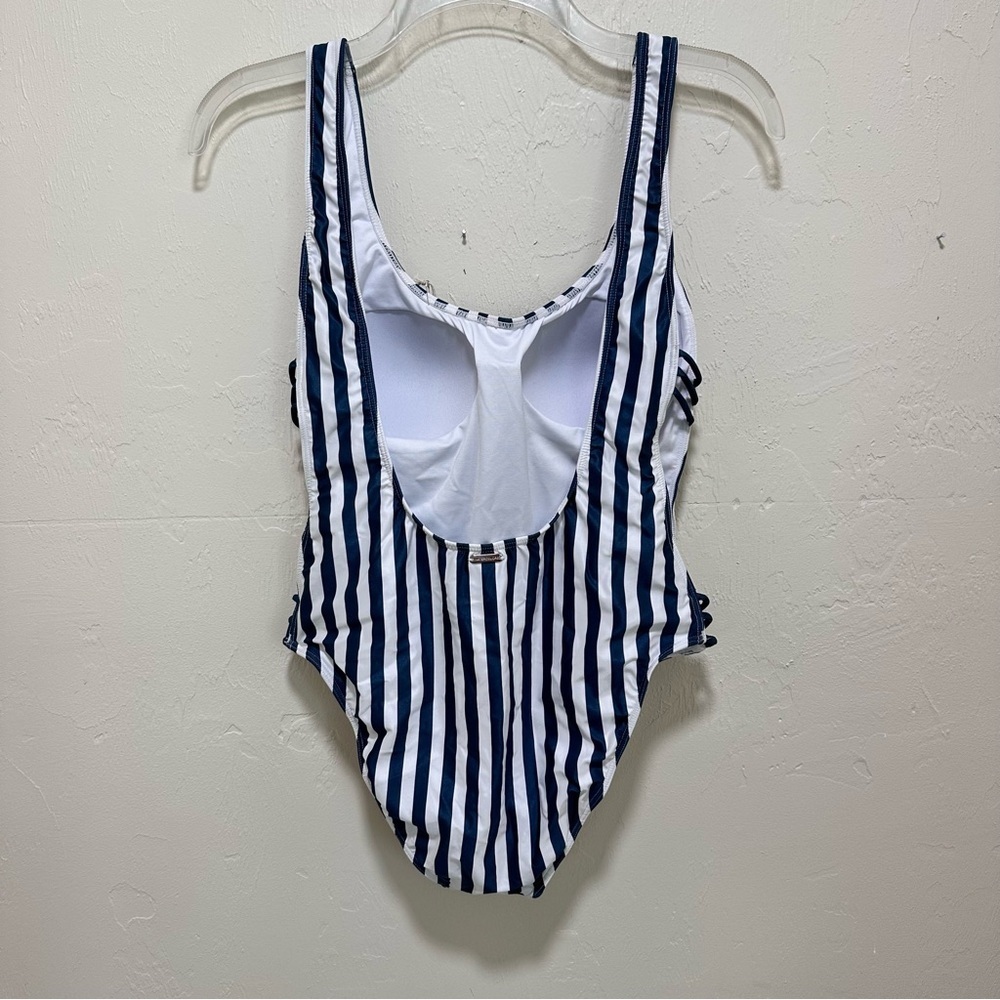 NWT Kenny Flowers Swim One Piece Swimsuit The Hamptons Striped peekaboo side Lg‍ - Picture 2 of 8